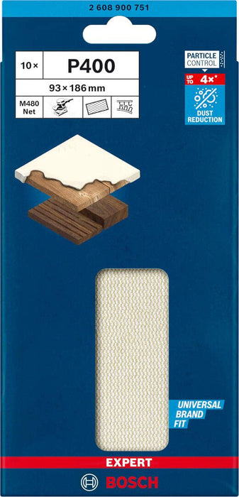 Bosch EXPERT M480 brusna mreža za vibracione brusilice od 93 x 186 mm, G 400, 10 delova - 2608900751
