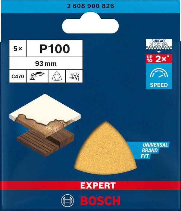 Bosch EXPERT C470 brusni papir za delta brusilice od 93 mm, G 100, 5 delova - 2608900826
