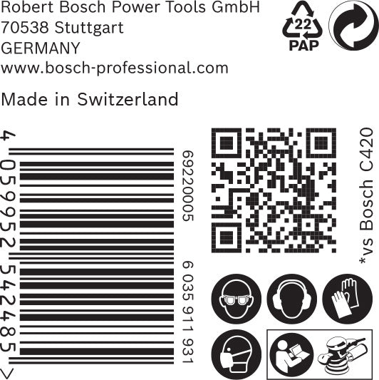 BOSCH EXPERT C470 brusni papir sa 8 rupa za rotacione brusilice od 125 mm, G 80, 50 delova - Brusni list ExC470,G80,125mm (2608900910)-SBT Alati Beograd