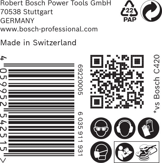 BOSCH EXPERT C470 brusni papir sa 8 rupa za rotacione brusilice od 125 mm, G 240, 50 delova - Brusni list ExC470,G240,125mm (2608900914)-SBT Alati Beograd