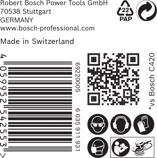 BOSCH EXPERT C470 brusni papir sa 6 rupa za rotacione brusilice od 150 mm, G 40, 50 delova - Brusni list ExC470,G40,150mm (2608900917)-SBT Alati Beograd