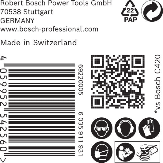 BOSCH EXPERT C470 brusni papir sa 6 rupa za rotacione brusilice od 150 mm, G 60, 50 delova - Brusni list ExC470,G60,150mm (2608900918)-SBT Alati Beograd