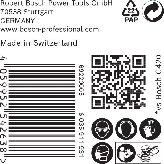 BOSCH EXPERT C470 brusni papir sa 6 rupa za rotacione brusilice od 150 mm, G 400, 50 delova - Brusni list ExC470,G400,150mm (2608900925)-SBT Alati Beograd