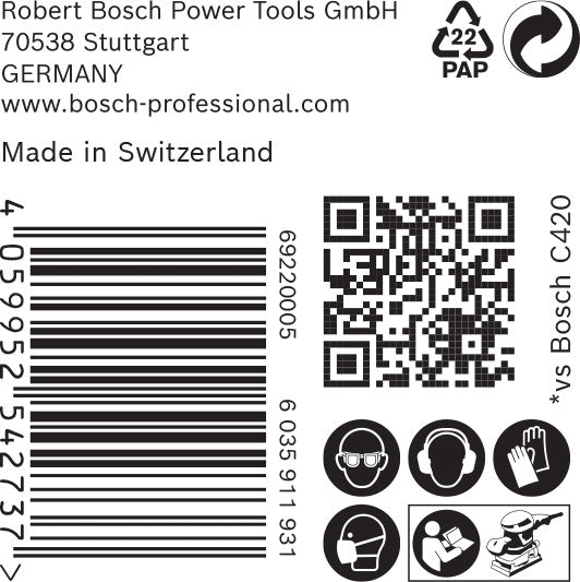 BOSCH EXPERT C470 brusni papir sa 8 rupa za vibracione brusilice od 93 x 186 mm, G 40, 50 delova - Brusni list ExC470,G40,93x186mm (2608900935)-SBT Alati Beograd