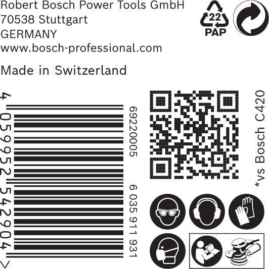 BOSCH EXPERT C470 brusni papir bez rupa za ugaone brusilice i bušilice od 125 mm, G 60, 50 delova - Brusni list ExC470,G60,125mm (2608900952)-SBT Alati Beograd