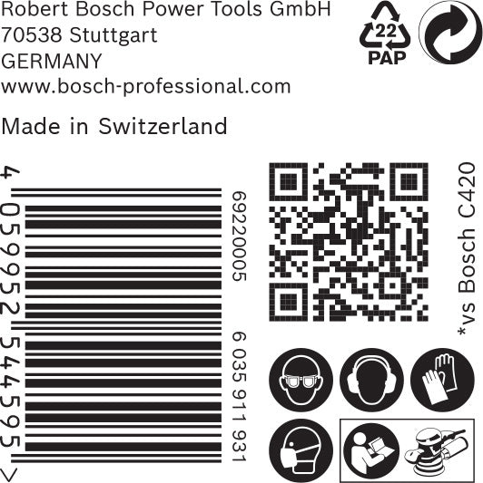 BOSCH EXPERT C470 brusni papir sa 8 rupa za rotacione brusilice od 125 mm, G 220, 50 delova - Brusni list ExC470,G220,125mm (2608901121)-SBT Alati Beograd