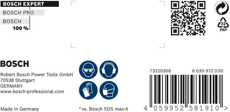 BOSCH EXPERT SDS max-8X burgija za udarne bušilice 3/8 x 8 x 13 - Burgija čekić SDS-maks. max-8X EXPERT (2608901341)-SBT Alati Beograd