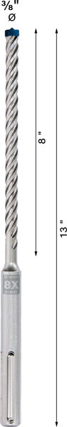 BOSCH EXPERT SDS max-8X burgija za udarne bušilice 3/8 x 8 x 13 - Burgija čekić SDS-maks. max-8X EXPERT (2608901341)-SBT Alati Beograd