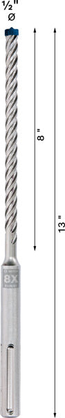 BOSCH EXPERT SDS max-8X burgija za udarne bušilice 1/2 x 8 x13 - Burgija čekić SDS-maks. max-8X EXPERT (2608901343)-SBT Alati Beograd