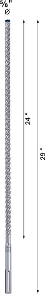 BOSCH EXPERT SDS max-8X burgija za udarne bušilice 5/8 x 24 x 29 - Burgija čekić SDS-maks. max-8X EXPERT (2608901351)-SBT Alati Beograd
