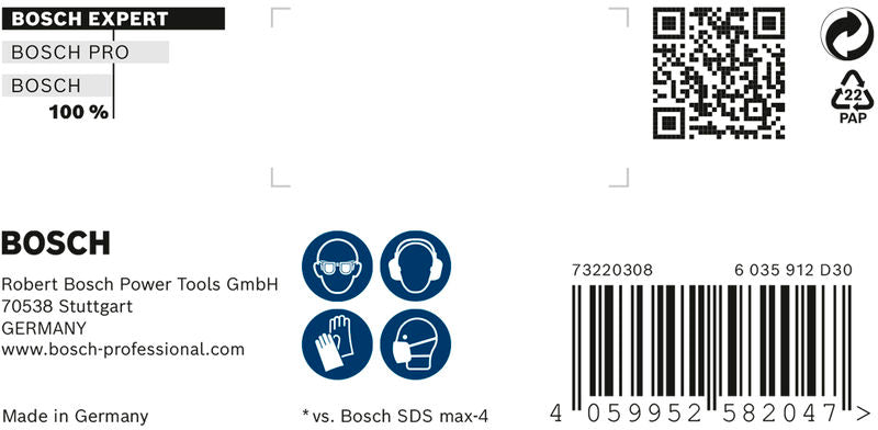 BOSCH EXPERT SDS max-8X burgija za udarne bušilice 11/16 x 16 x 21 - Burgija čekić SDS-maks. max-8X EXPERT (2608901354)-SBT Alati Beograd