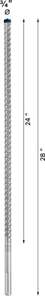 BOSCH EXPERT SDS max-8X burgija za udarne bušilice 3/4 x 24 x 28 - Burgija čekić SDS-maks. max-8X EXPERT (2608901357)-SBT Alati Beograd