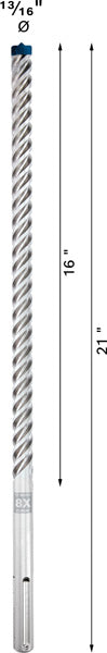 BOSCH EXPERT SDS max-8X burgija za udarne bušilice 13/16 x 16 x 21 - Burgija čekić SDS-maks. max-8X EXPERT (2608901359)-SBT Alati Beograd