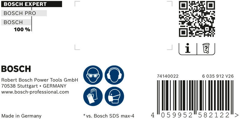 BOSCH EXPERT SDS max-8X burgija za udarne bušilice 7/8 x 24 x 28 - Burgija čekić SDS-maks. max-8X EXPERT (2608901362)-SBT Alati Beograd