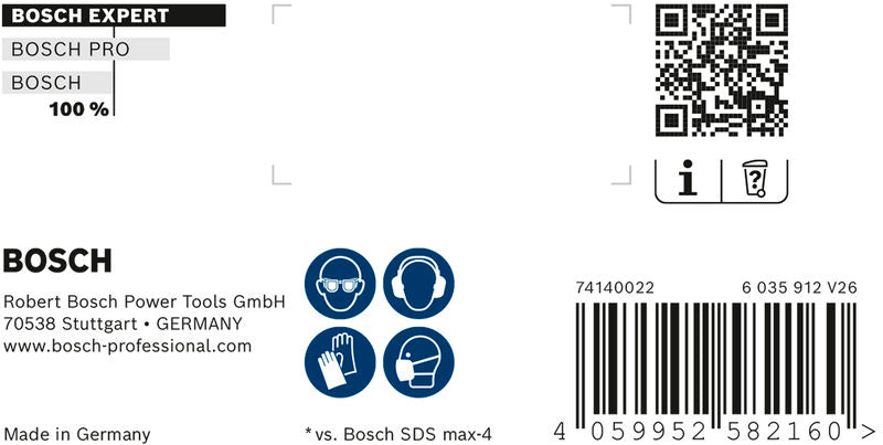 BOSCH EXPERT SDS max-8X burgija za udarne bušilice 1 x 24 x 28 - Burgija čekić SDS-maks. max-8X EXPERT (2608901366)-SBT Alati Beograd