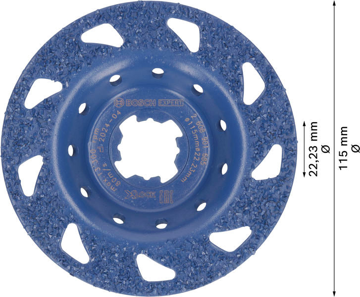 BOSCH EXPERT Multi Material Carbide glava za brušenje, srednja, ravna, X-LOCK, 115 mm, 22,23 mm - Lončasti disk za brušenje EXPERT Carbide (2608901685)-SBT Alati Beograd