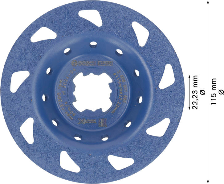 BOSCH EXPERT Multi Material Carbide glava za brušenje, fina, ravna, X-LOCK, 115 mm, 22,23 mm - Lončasti disk za brušenje EXPERT Carbide (2608901686)-SBT Alati Beograd