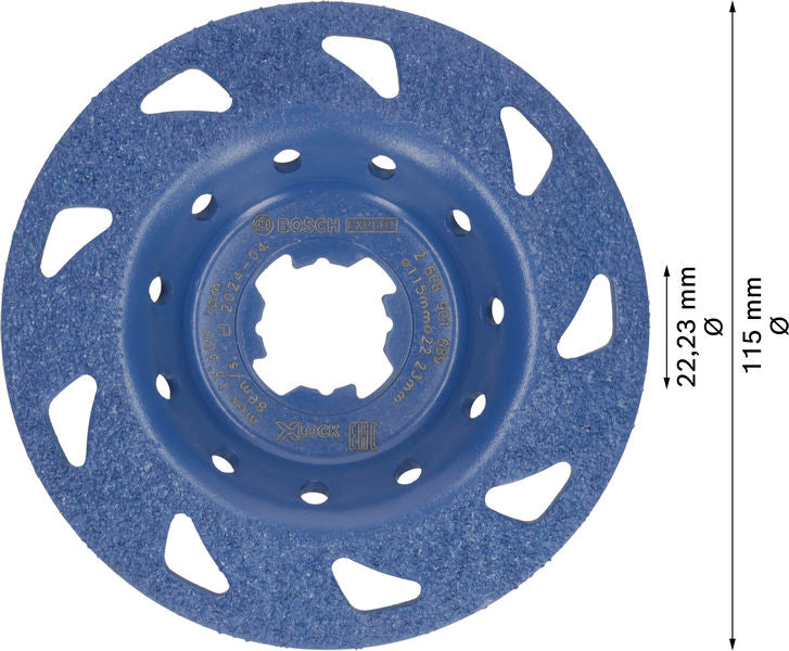 BOSCH EXPERT Multi Material Carbide glava za brušenje, fina, pod uglom, X-LOCK, 115 mm, 22,23 mm - Lončasti disk za brušenje EXPERT Carbide (2608901689)-SBT Alati Beograd