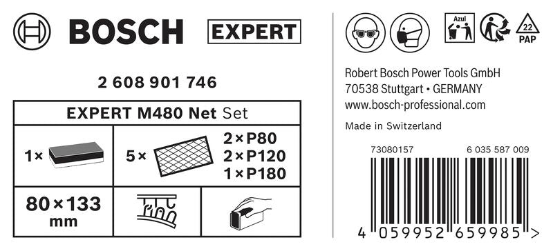 BOSCH EXPERT eCom Dual Density Block 80x133 mm - Komplet brusnih listova M480,eComDual De (2608901746)-SBT Alati Beograd