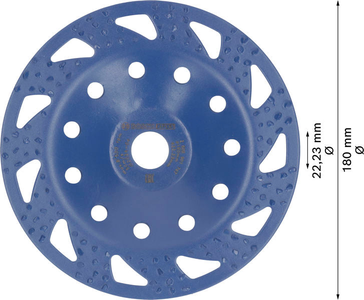 BOSCH EXPERT Multi Material Carbide glava za brušenje, gruba, ravna, 180 mm, 22,23 mm - Lončasti disk za brušenje EXPERT Carbide (2608901747)-SBT Alati Beograd