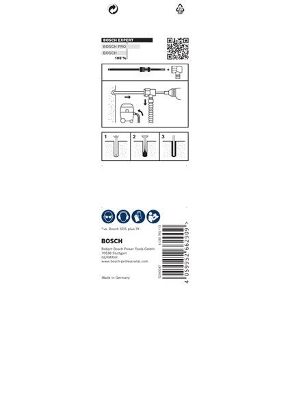 BOSCH EXPERT SDS Clean plus-8X burgija za udarne bušilice 6,5×100×225 - Sds-plus-usisna burgija Clean 6.5x100 S (2608901758)-SBT Alati Beograd