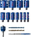 BOSCH EXPERT Construction Material Power Change Plus set testera za otvore, 20; 22; 25; 32; 35; 40; 44; 51; 60; 68; 76×60 mm, 15 delova - Testera za otvore P CM T 15p Set (2608901950)-SBT Alati Beograd