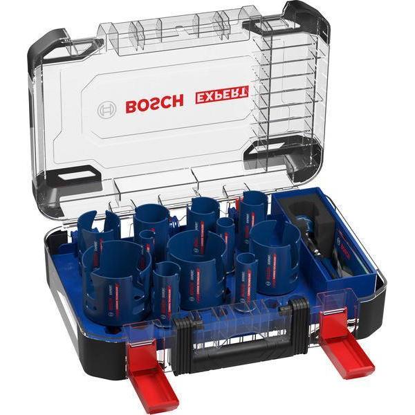 BOSCH EXPERT Construction Material Power Change Plus set testera za otvore, 20; 22; 25; 32; 35; 40; 44; 51; 60; 68; 76×60 mm, 15 delova - Testera za otvore P CM T 15p Set (2608901950)-SBT Alati Beograd