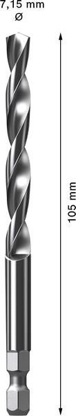 BOSCH Vodeća burgija EXPERT Power Change Plus, HSS-G, Ø7,15×60×105 mm - Burgija za centriranje P PD H 7.15x105 (2608901967)