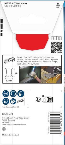 BOSCH EXPERT AIZ 32 AIT MetalMax list testere za uranjajuće rezove, 32×40 mm - List testere za uranjanje RBE - 1ER AIZ (2608902046)-SBT Alati Beograd