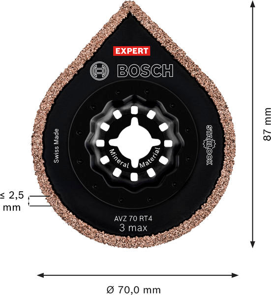 BOSCH EXPERT AVZ 70 RT4 3 max ploča za fugovanje, Ø70 mm - Brusna ploča RBE - 1ER AVZ 70 RT4 (2608902055)-SBT Alati Beograd