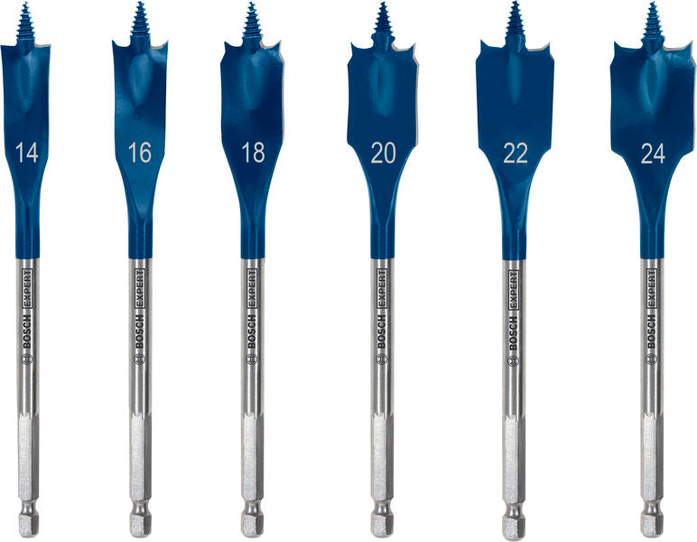 BOSCH Set EXPERT Self Cut Speed pljosnatih burgija od 14/16/18/20/22/24, 6 delova - Burgija glodalica 6Pc Spade Set (2608902108)-SBT Alati Beograd