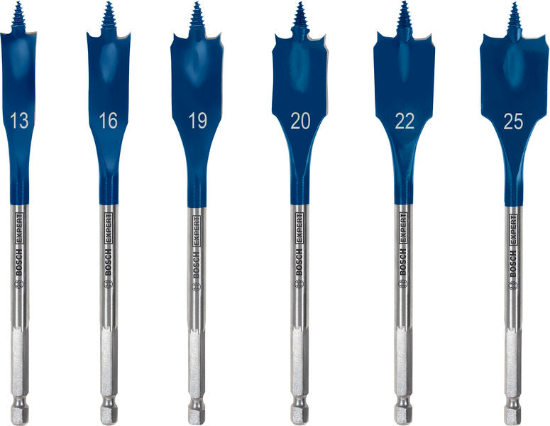 BOSCH Set EXPERT Self Cut Speed pljosnatih burgija od 13/16/19/20/22/25, 6 delova - Burgija glodalica 6Pc Spade Set (2608902109)-SBT Alati Beograd