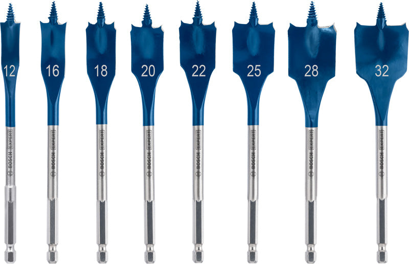 BOSCH EXPERT Self Cut Speed set pljosnatih burgija, 12/16/18/20/22/25/28/32 mm, 8 delova - Burgija glodalica (2608902111)-SBT Alati Beograd