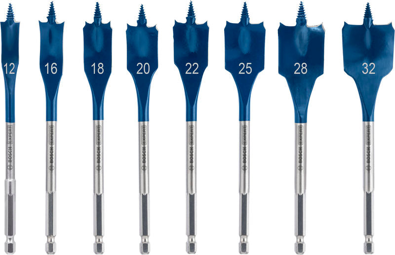 BOSCH EXPERT Self Cut Speed set pljosnatih burgija, 12/16/18/20/22/25/28/32 mm, 8 delova - Burgija glodalica (2608902111)-SBT Alati Beograd