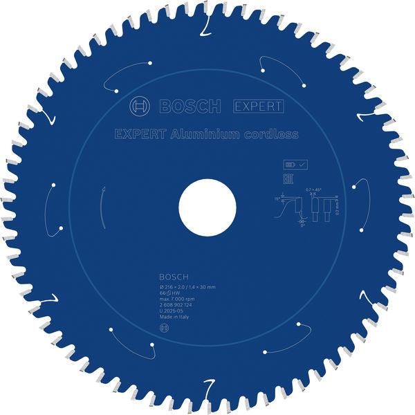 BOSCH EXPERT Aluminium cordless list kružne testere, 216×2/1,4×30 mm, T66 - List kružne testere EX AL B 216x30-66 (2608902124)-SBT Alati Beograd