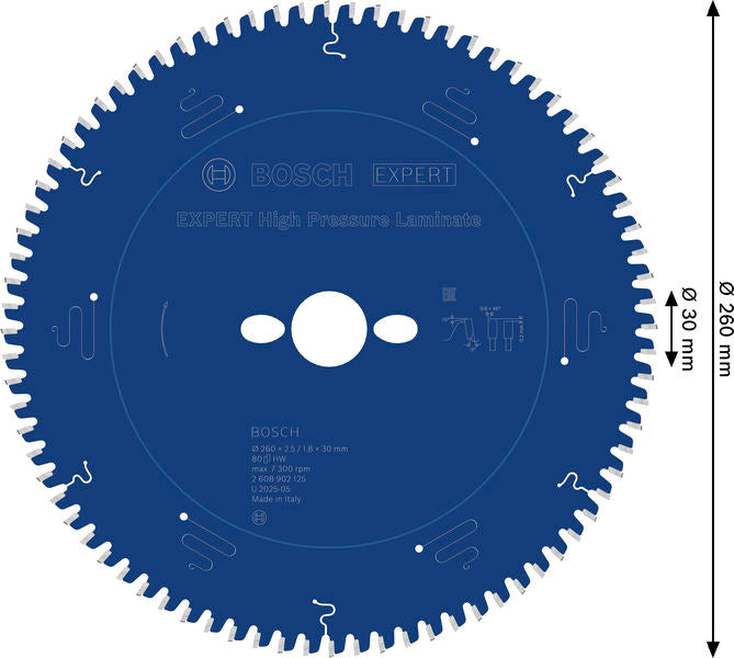 BOSCH EXPERT High Pressure Laminate list kružne testere, 260×2,5/1,8×30 mm, T80 - List kružne testere EX TR B 260x30-80 (2608902125)-SBT Alati Beograd