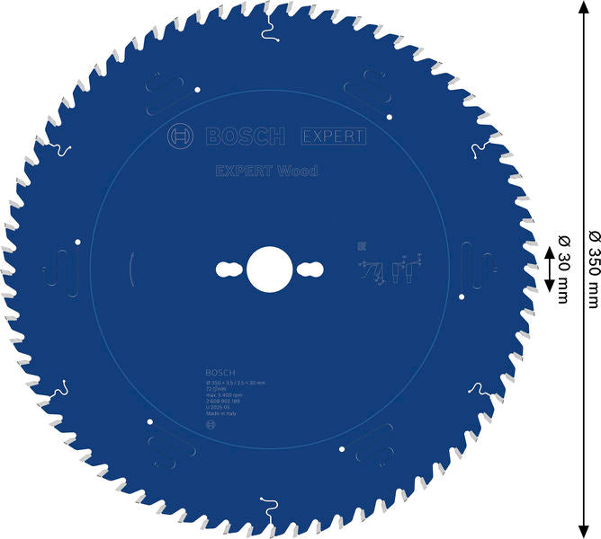 BOSCH EXPERT Wood list kružne testere, 350×3,5/2,5×30 mm, T72 - List kružne testere EX WO T 350x30-72 (2608902189)-SBT Alati Beograd