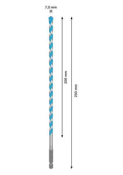 BOSCH EXPERT HEX-9 Multi Construction burgija, 7×200×250 mm - (2608902264)-SBT Alati Beograd