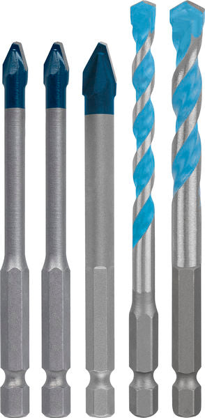 BOSCH EXPERT HEX-9 Hard Ceramic i HEX-9 Multi Construction set, 5 delova - Burgija za pločice HEX-9 HC+MCB 5pc Set (2608902314)-SBT Alati Beograd