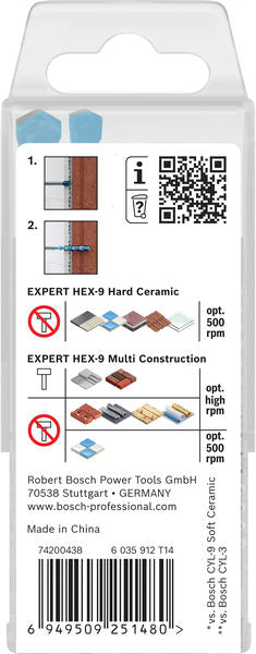 BOSCH EXPERT HEX-9 Hard Ceramic i HEX-9 Multi Construction set, 5 delova - Burgija za pločice HEX-9 HC+MCB 5pc Set (2608902314)-SBT Alati Beograd