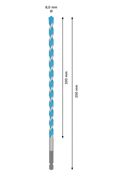 BOSCH EXPERT HEX-9 Multi Construction burgija, 8×200×250 - EXPERT HEX-9 MultiC burgija 8x200x250 (2608902356)-SBT Alati Beograd