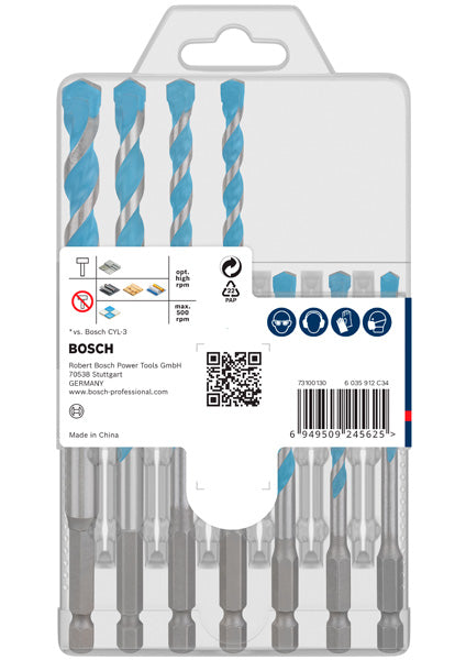 BOSCH EXPERT HEX-9 Multi Construction set burgija, 5×50×100; 5,5×60×100; 5×60×100; 6×90×150; 7×90×150; 8×90×150; 10×90×150 mm, 7 delova - EXPERT HEX-9 MultiC set 5/5.5/6/7/8/10 (2608902371)-SBT Alati Beograd