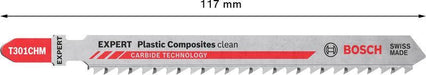 BOSCH EXPERT Plastic Composites clean T301CHM list ubodne testere, 3 dela - Set listova testere RBE- 3ER T 301 CHM (2608902471)-SBT Alati Beograd