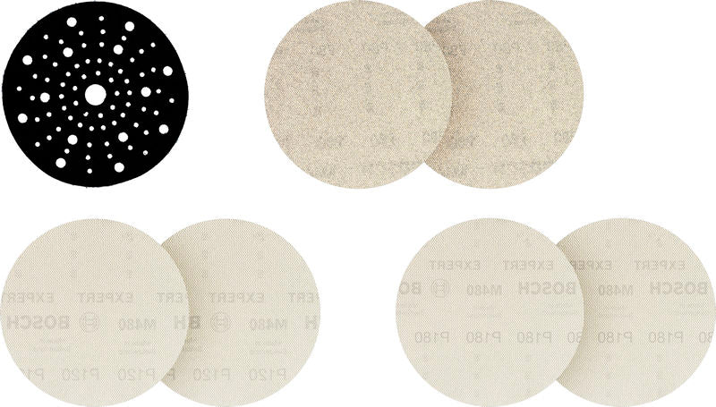 BOSCH EXPERT M480 brusna mreža za ekscentar brusilice, 150 mm, G2×80/2×120/2×180, zaštita za nosač, 7 komada -   (2608902481)
