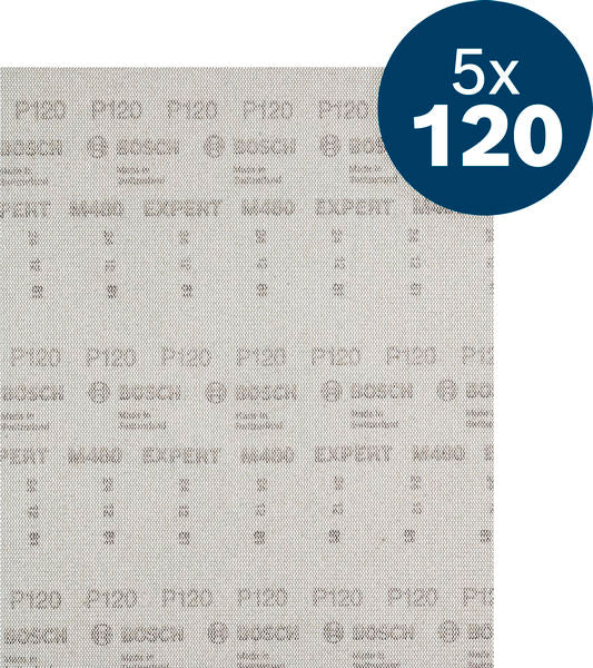 BOSCH EXPERT M480 brusna mreža za vibracione brusilice, 230×280 mm, G120, 5 delova - (2608902505)-SBT Alati Beograd