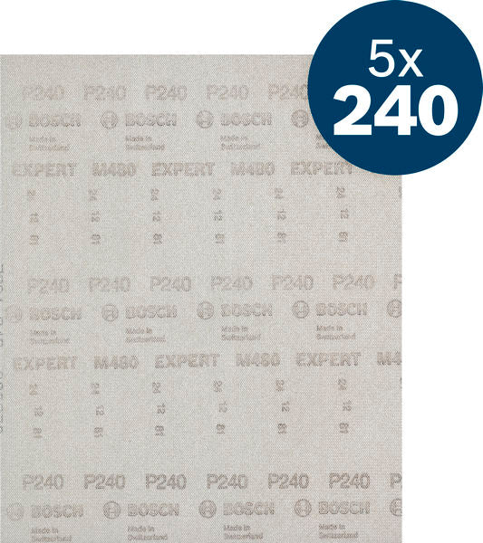 BOSCH EXPERT M480 brusna mreža za vibracione brusilice, 230×280 mm, G240, 5 delova - (2608902508)-SBT Alati Beograd