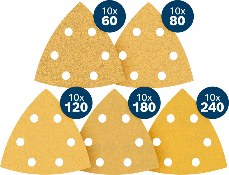 BOSCH EXPERT C470 set brusnog papira za delta brusilice, 93×93 mm, G10×60/10×80/10×120/10×180/10×240, 50 delova - (2608902515)-SBT Alati Beograd