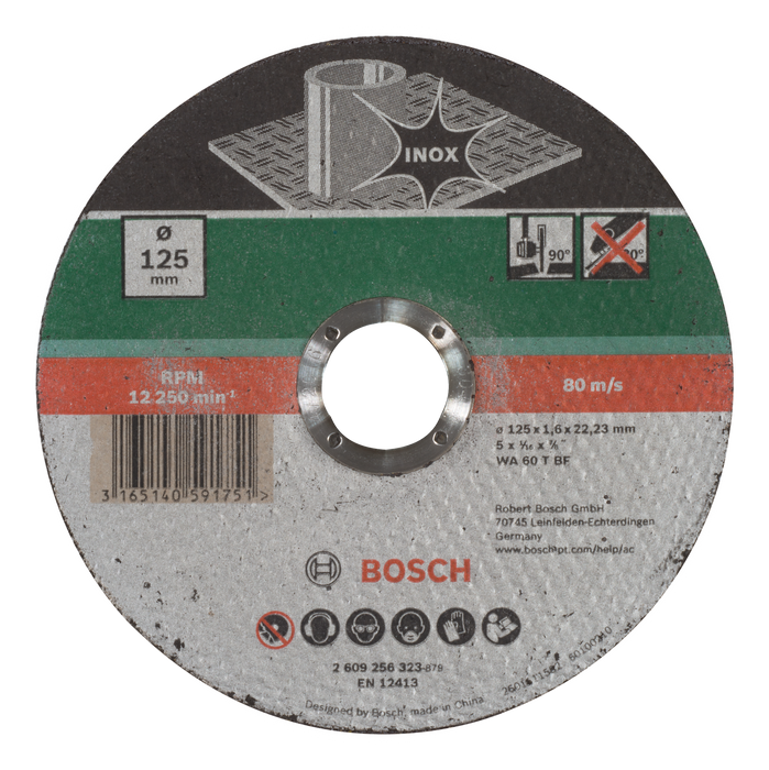 BOSCH Rezna ploča za inoks, ravna - Rezna ploča,ravna INOX 125mm Ø x 1,6mm (2609256323)-SBT Alati Beograd