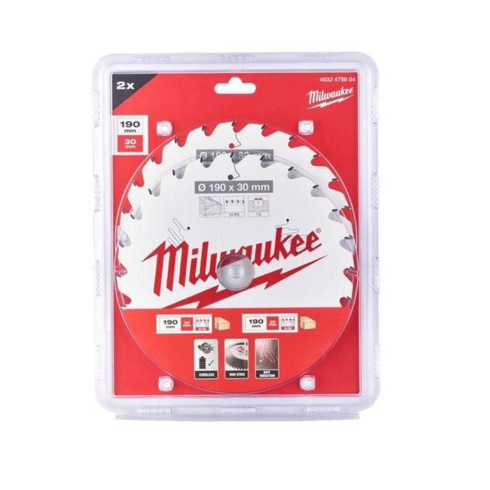 Milwaukee Set listova testere za drvo 165 x 15,87 mm, 24 i 40 zuba, 4932479837