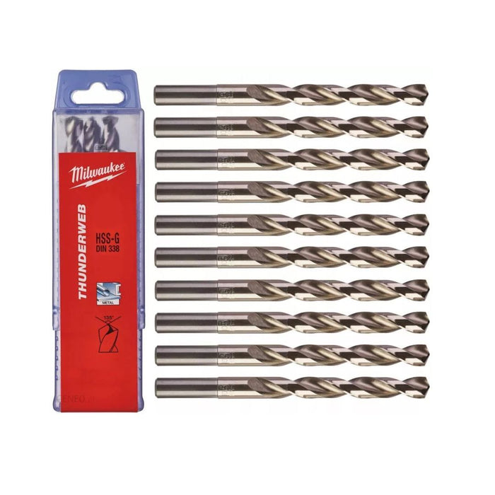 Milwaukee Set burgija za metal, HSS-G, 4 x 43/75 mm, Thunderweb, 10 kom, 4932352384